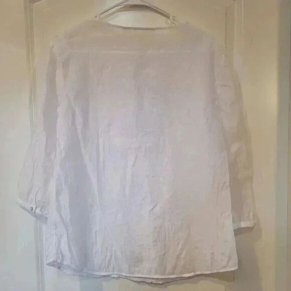 Chicos Women’s Boho Tunic Top White Cotton - Picture 7 of 8